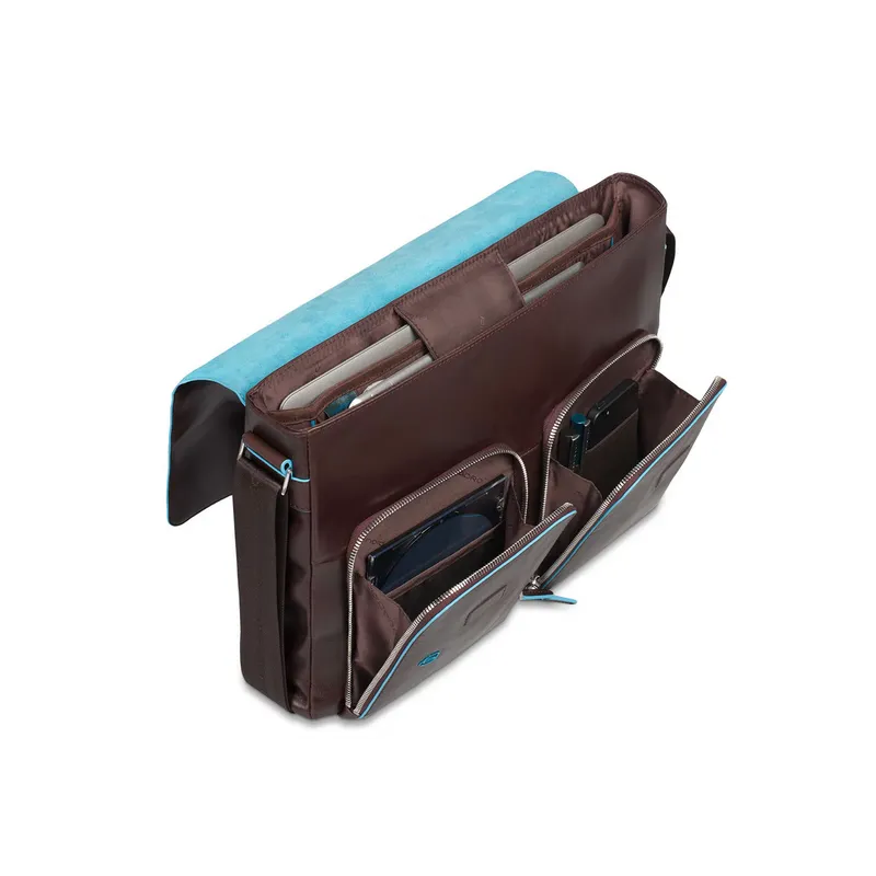 Piquadro Blue Square laptop messenger bag black 2