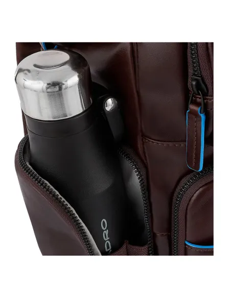 Piquadro Blue Square Revamp Large Fast-check backpack dark brown