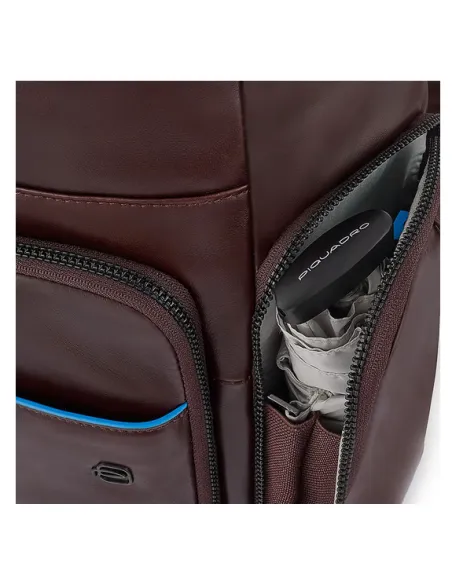 Piquadro Blue Square Revamp Large Fast-check backpack dark brown