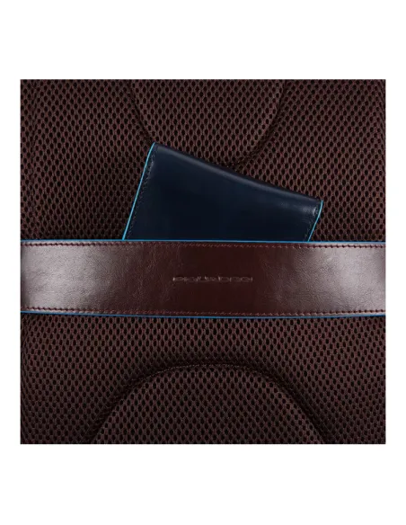 Piquadro Blue Square Revamp Large Fast-check backpack dark brown