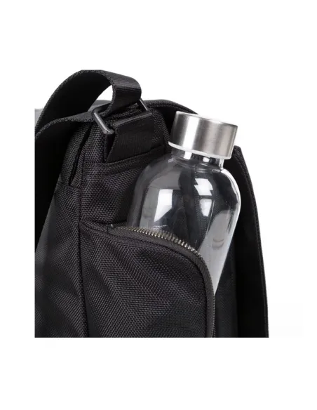 Messenger in tessuto rigenerato e pelle Piquadro Brief2 nera