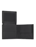 Piquadro Charlie Men's wallet with flip up ID window, coin pocket, credit card slots black