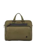 Piquadro Charlie Two-handle leather briefcase green