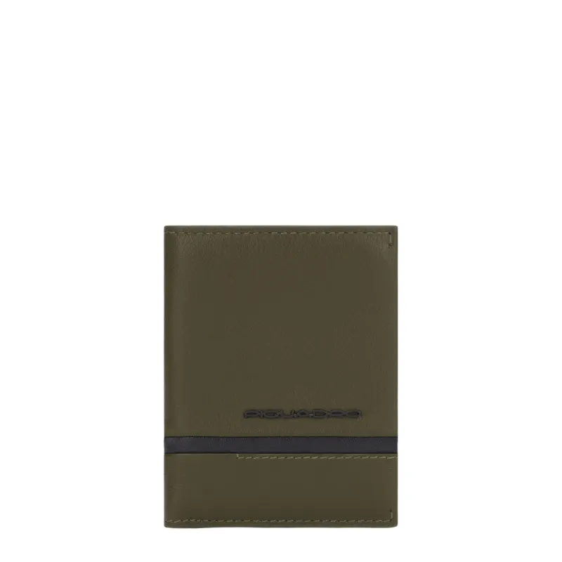Portafogli uomo verticale in pelle Piquadro Charlie verde