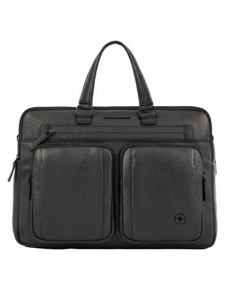 Piquadro Charlie 15,6" Laptop-Tasche mit Doppelgriff Schwarz