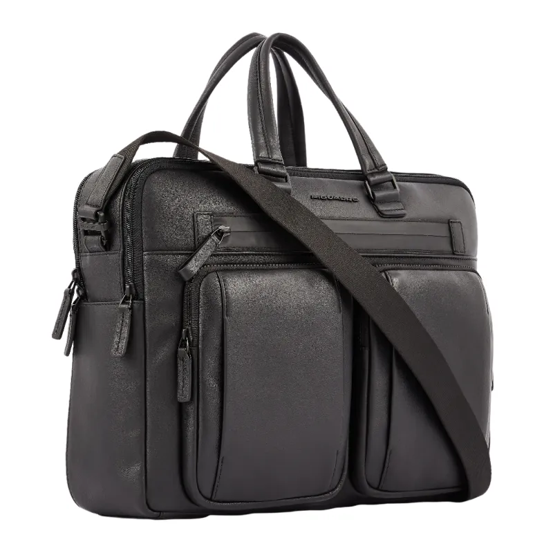 Piquadro Charlie 15,6" Laptop-Tasche mit Doppelgriff Schwarz 2