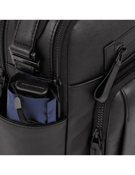 Piquadro Charlie briefcase with front pockets black