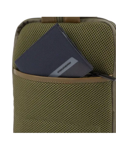 Monospalla in tessuto e pelle...