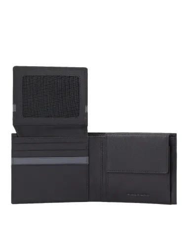 Piquadro Keith Small size Men's wallet with coin pocket black