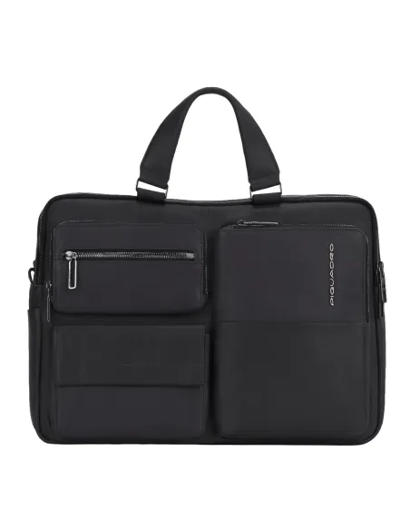Piquadro Ronnie laptop portfolio briefcase with iPad®Pro 12,9"compartment black