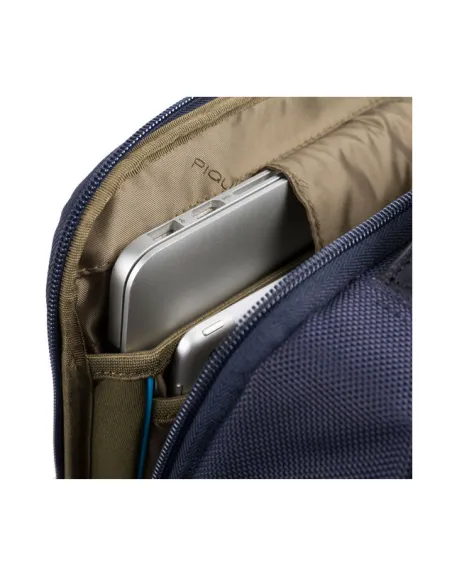 Piquadro Brief2 PC- und iPad®-Rucksack mit Anti-Diebstahl-Kabel blau