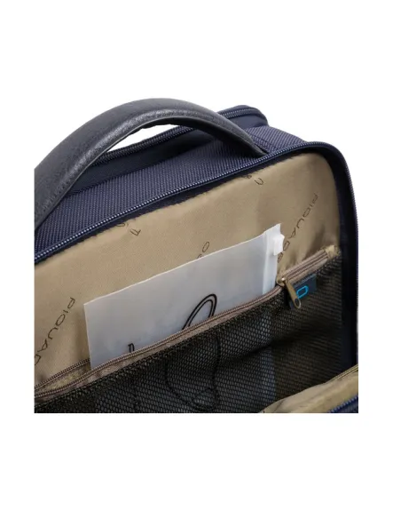 Piquadro Brief2 PC- und iPad®-Rucksack mit Anti-Diebstahl-Kabel blau
