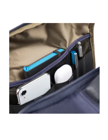 Piquadro Brief2 PC and iPad® backpack with anti-furt cable blue