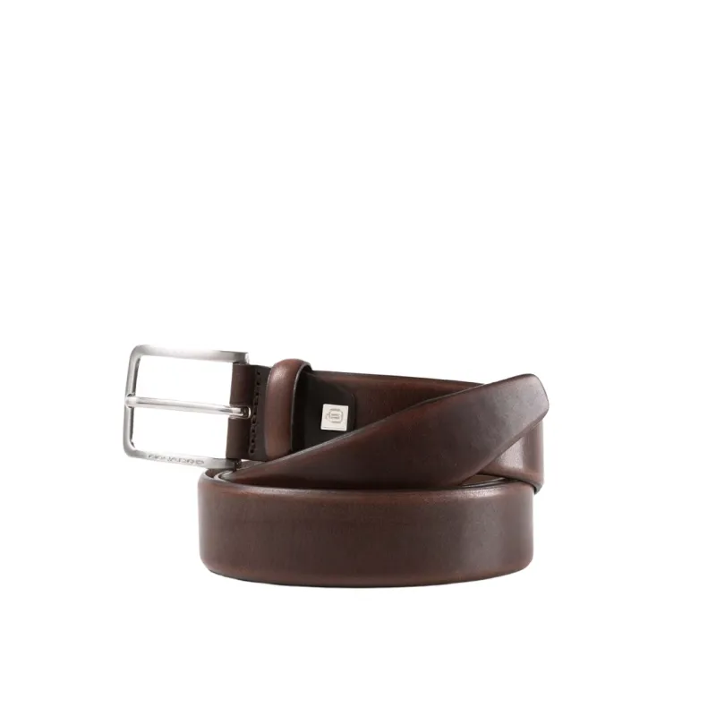 Cintura uomo in pelle Piquadro marrone scuro