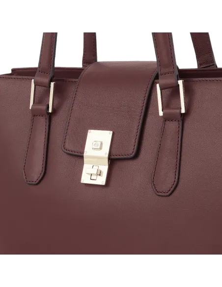 Piquadro Dafne 15.6" Computer Einkaufstasche aus Leder schwarz