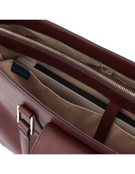 Piquadro Dafne 15.6" computer leather shopping bag black