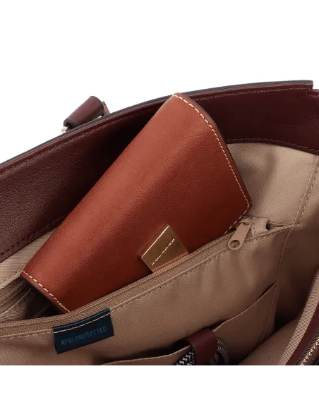 Piquadro Dafne 15.6" Computer Einkaufstasche aus Leder schwarz