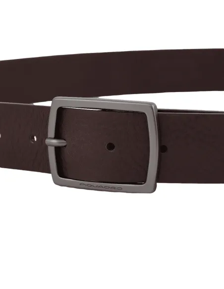 Piquardo Black Square Gürtel aus Leder, dunkelbraun