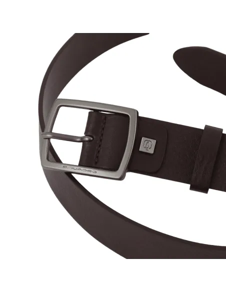 Piquardo Black Square Gürtel aus Leder, dunkelbraun