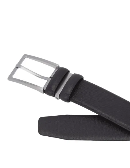 Cintura in pelle Piquadro reversibile nero-marrone