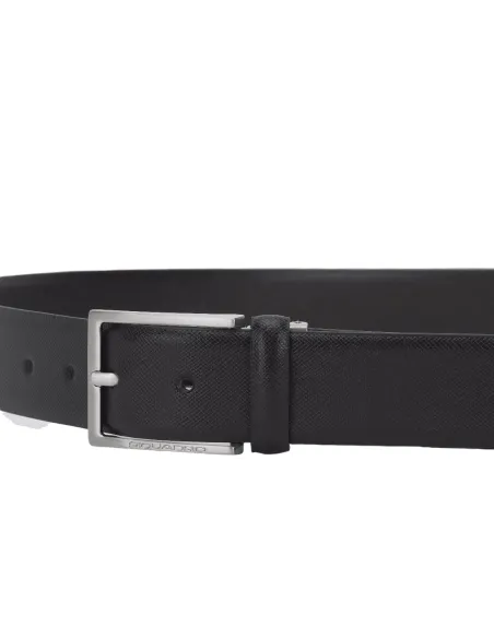 Cintura in pelle Piquadro reversibile nero-marrone