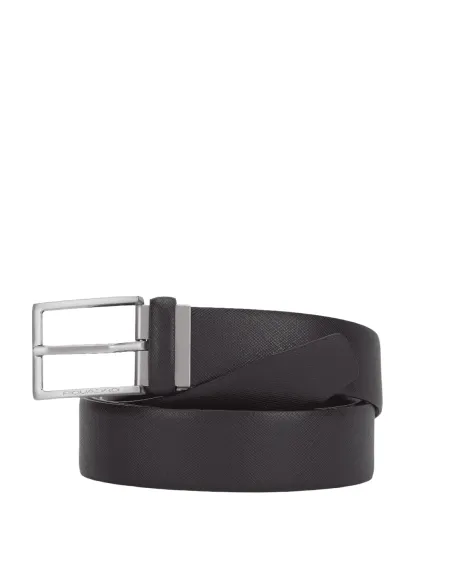 Cintura in pelle Piquadro reversibile nero-marrone