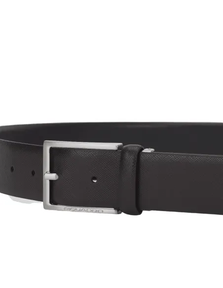 Cintura in pelle Piquadro reversibile nero-marrone