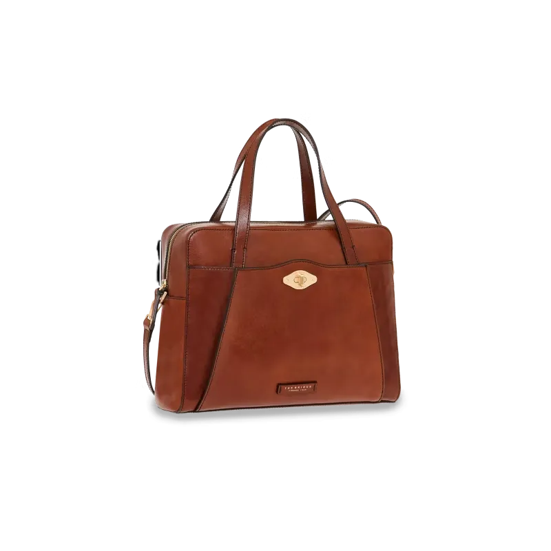 The Bridge Barbara Two-handle leather briefcase brown