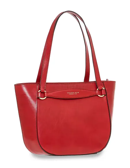 The Bridge Bettina leather shopping bag red