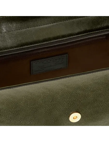 The Bridge Bice leder-Einkaufstasche mit Reißverschluss grün