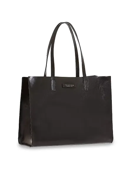 Shopping orizzontale in pelle The Bridge Mirra nera