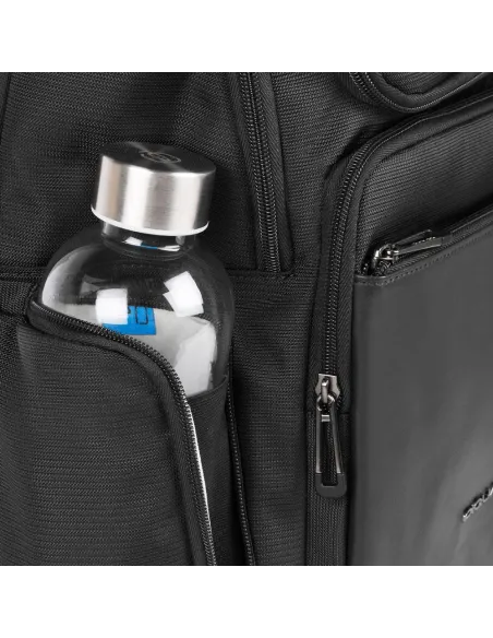 Piquadro Mac-Beth Rucksack aus Stoff und Leder schwarz