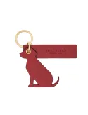The Bridge Dog-shaped leather key ring red