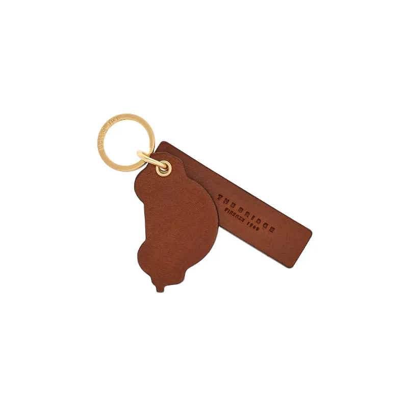 The Bridge Car-shaped leather keyring brown
