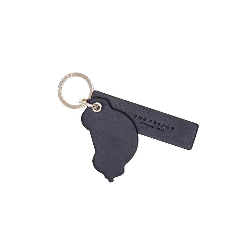 The Bridge Duccio Car-shaped leather keyring blue