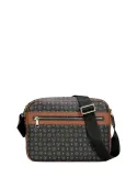 Pollini Shoulder bag with two zipped compartments black-brown