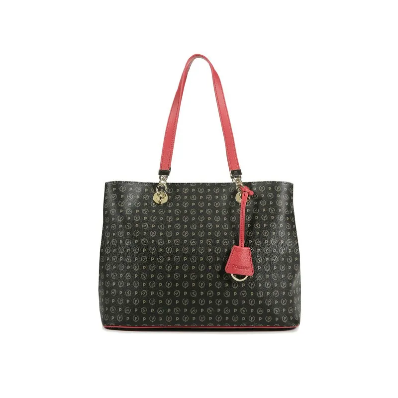 Pollini Heritage Damen-Einkaufstasche schwarz-rot