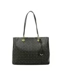 Shopping bag with magnetic central button black