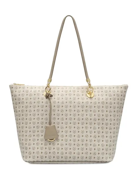 Pollini Shopping bag with zipped opening ivory-ice