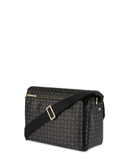 Pollini heritage Umhängetasche mit verstellbarem Schultergurt schwarz