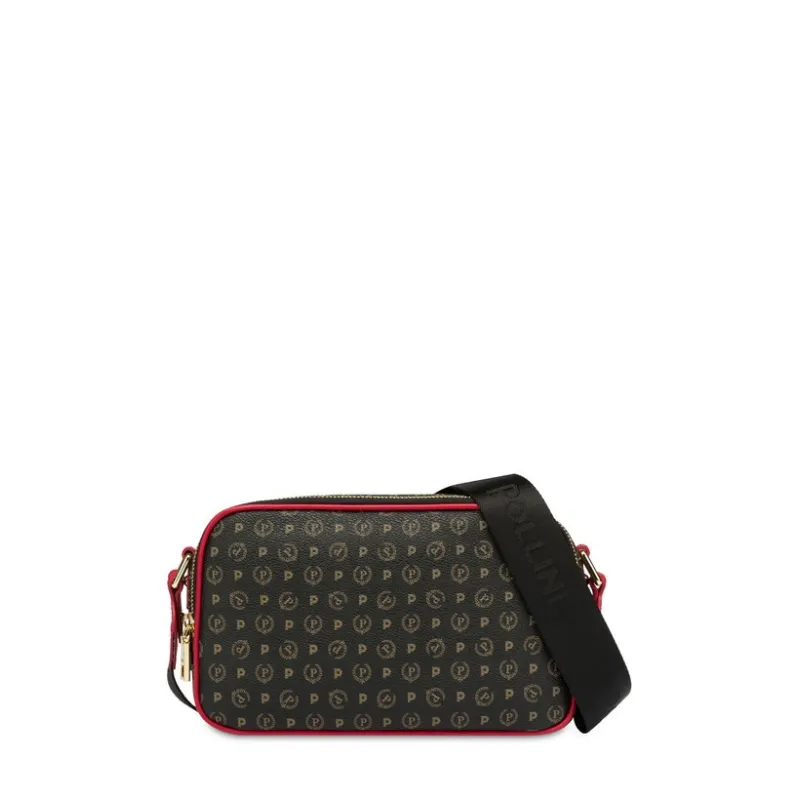 Pollini shoulder bag with two compartments black-red