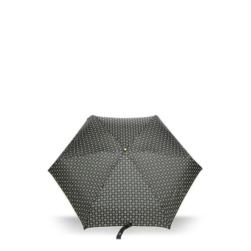 Pollini Mini-Regenschirm, schwarz-beige