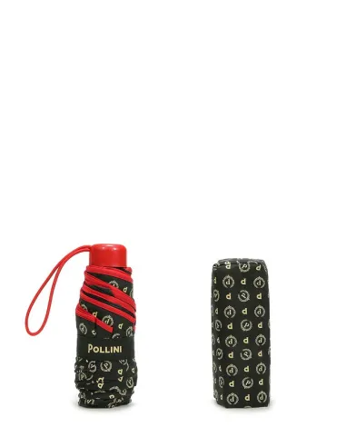 Ombrello mini Pollini nero-rosso