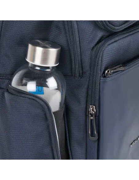 Piquadro Mac-Beth Rucksack aus Stoff und Leder blau