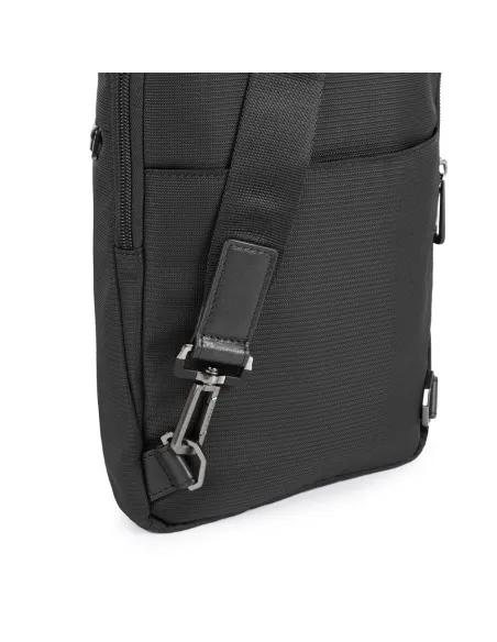 Piquadro Mac-Beth Einzelschulter aus Stoff und Leder schwarz