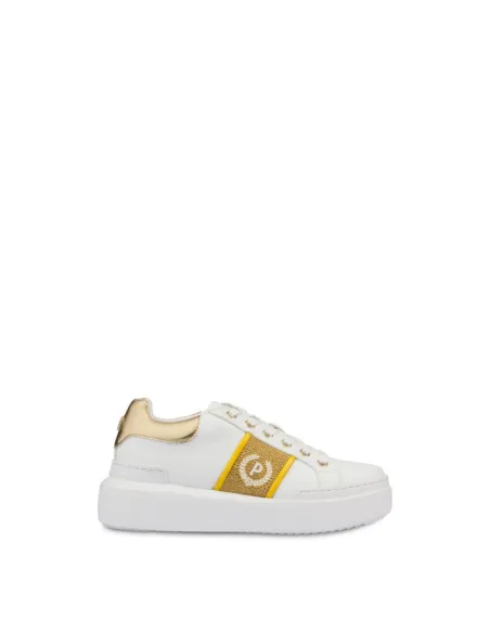 Scarpe donna Pollini bianco-oro