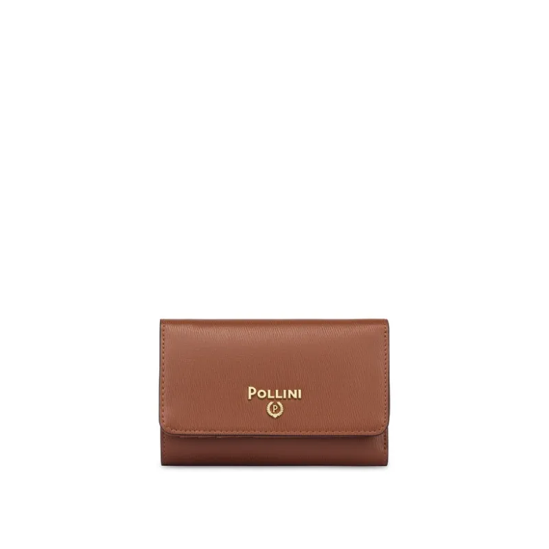 Pollini Damen-Geldbörse mit Kreditkartenfächern braun