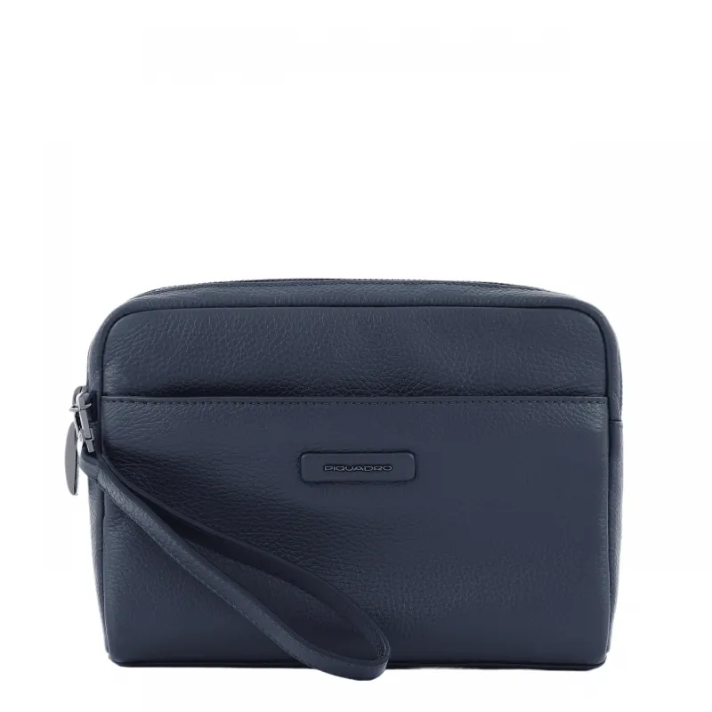 Piquadro Modus Clutch bag with removable handle blue