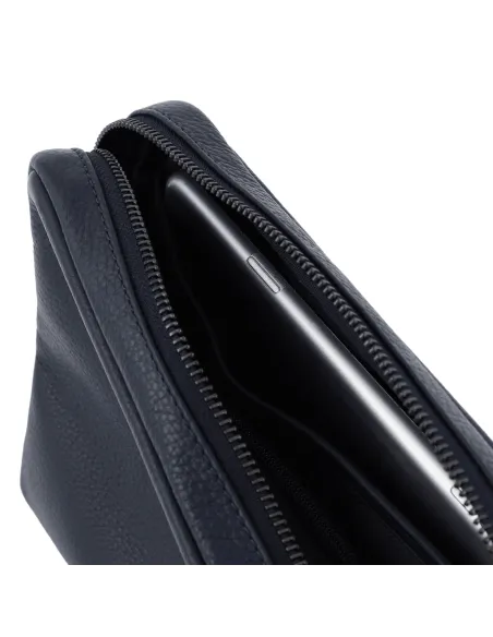 Piquadro Modus leder Clutch-Tasche blau