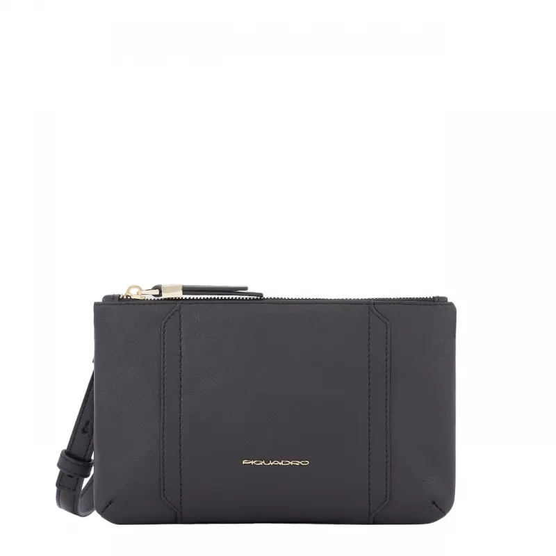 Pochette in pelle Piquadro Circle nera